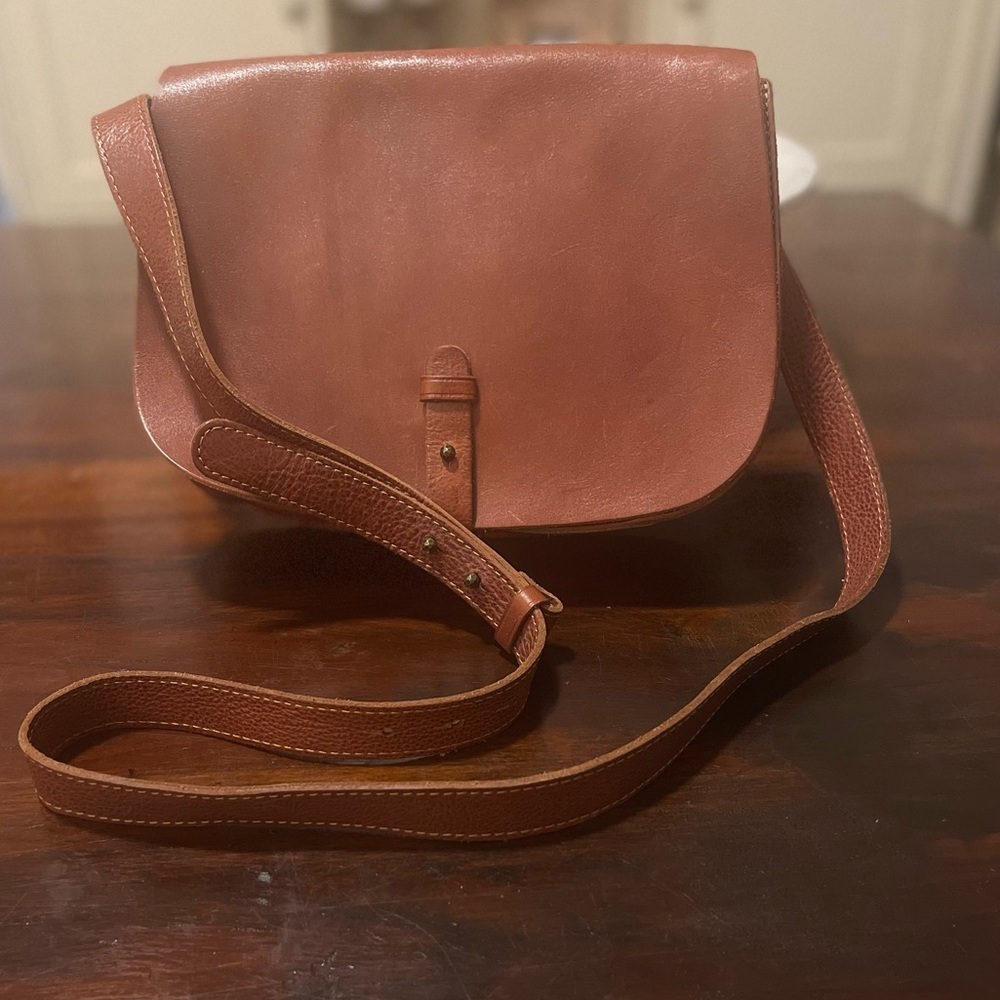 The point leather saddle bag by Lucky Brand.